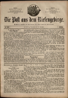 Die Post aus dem Riesengebirge, 1884, nr 267