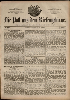 Die Post aus dem Riesengebirge, 1884, nr 267