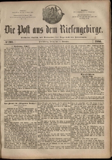 Die Post aus dem Riesengebirge, 1884, nr 268