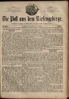 Die Post aus dem Riesengebirge, 1884, nr 269
