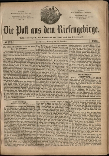 Die Post aus dem Riesengebirge, 1884, nr 272