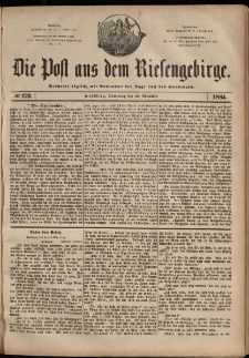 Die Post aus dem Riesengebirge, 1884, nr 273