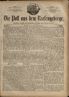 Die Post aus dem Riesengebirge, 1884, nr 277
