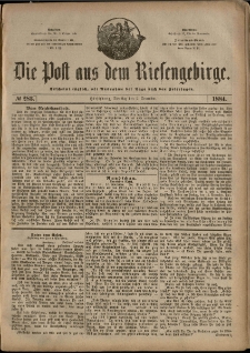 Die Post aus dem Riesengebirge, 1884, nr 283