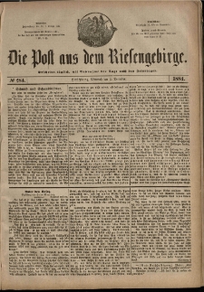 Die Post aus dem Riesengebirge, 1884, nr 284