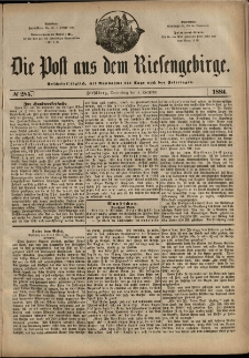 Die Post aus dem Riesengebirge, 1884, nr 285