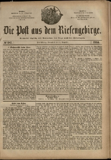 Die Post aus dem Riesengebirge, 1884, nr 287