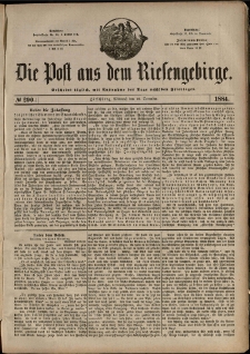 Die Post aus dem Riesengebirge, 1884, nr 290