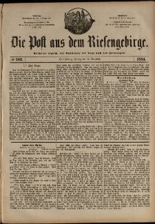 Die Post aus dem Riesengebirge, 1884, nr 292