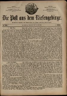 Die Post aus dem Riesengebirge, 1884, nr 293
