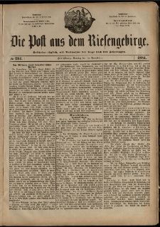 Die Post aus dem Riesengebirge, 1884, nr 294
