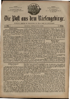 Die Post aus dem Riesengebirge, 1884, nr 295