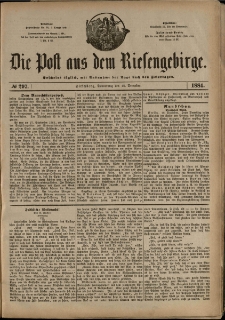 Die Post aus dem Riesengebirge, 1884, nr 297