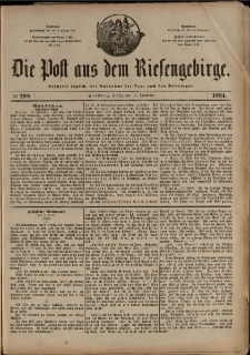 Die Post aus dem Riesengebirge, 1884, nr 298