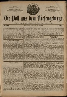 Die Post aus dem Riesengebirge, 1884, nr 304
