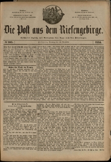 Die Post aus dem Riesengebirge, 1884, nr 305