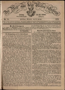 Der Bote aus dem Riesen-Gebirge : Zeitung für alle Stände, R. 66, 1878, nr 25