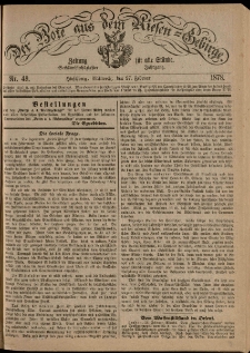 Der Bote aus dem Riesen-Gebirge : Zeitung für alle Stände, R. 66, 1878, nr 49