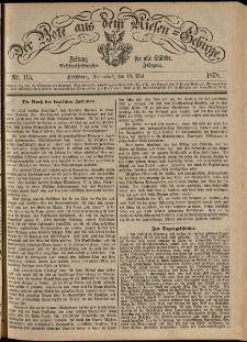 Der Bote aus dem Riesen-Gebirge : Zeitung für alle Stände, R. 66, 1878, nr 115