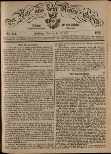 Der Bote aus dem Riesen-Gebirge : Zeitung für alle Stände, R. 66, 1878, nr 134