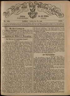 Der Bote aus dem Riesen-Gebirge : Zeitung für alle Stände, R. 66, 1878, nr 148