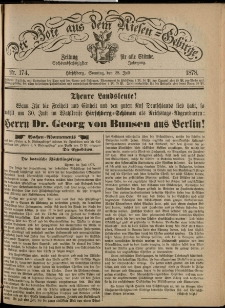Der Bote aus dem Riesen-Gebirge : Zeitung für alle Stände, R. 66, 1878, nr 174