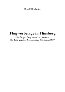 Flugwerbelage in Flinsberg [Dokument elektroniczny]