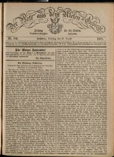 Der Bote aus dem Riesen-Gebirge : Zeitung für alle Stände, R. 66, 1878, nr 199