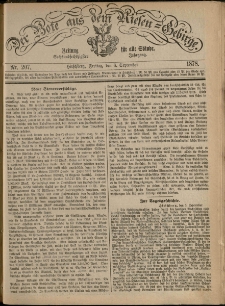 Der Bote aus dem Riesen-Gebirge : Zeitung für alle Stände, R. 66, 1878, nr 207