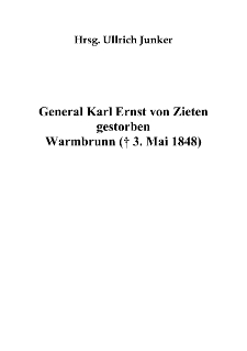 General Karl Ernst von Zieten gestorben Warmbrunn († 3. Mai 1848) [Dokument elektroniczny]