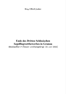 Ende des Dritten SchlesischenSegelflugwettbewerbes in Grunau [Dokument elektroniczny]