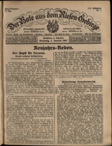 Der Bote aus dem Riesen-Gebirge : Zeitung für alle Stände, R. 115, 1927, nr 2