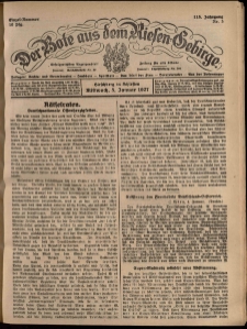 Der Bote aus dem Riesen-Gebirge : Zeitung für alle Stände, R. 115, 1927, nr 3