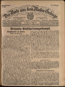 Der Bote aus dem Riesen-Gebirge : Zeitung für alle Stände, R. 115, 1927, nr 4