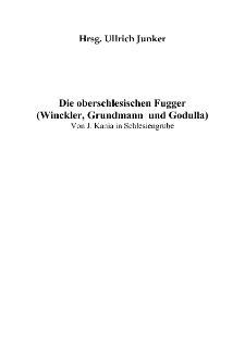 Die oberschlesischen Fugger (Winckler, Grundmann und Godulla) [Dokument elektroniczny]