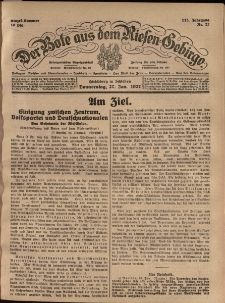 Der Bote aus dem Riesen-Gebirge : Zeitung für alle Stände, R. 115, 1927, nr 22