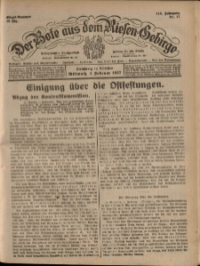 Der Bote aus dem Riesen-Gebirge : Zeitung f&uuml;r alle St&auml;nde, R. 115, 1927, nr 27