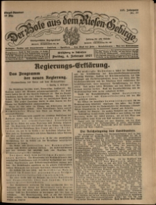 Der Bote aus dem Riesen-Gebirge : Zeitung für alle Stände, R. 115, 1927, nr 29