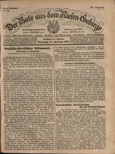 Der Bote aus dem Riesen-Gebirge : Zeitung für alle Stände, R. 115, 1927, nr 44