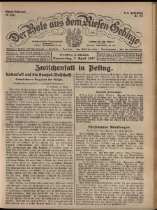 Der Bote aus dem Riesen-Gebirge : Zeitung für alle Stände, R. 115, 1927, nr 82
