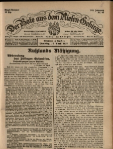 Der Bote aus dem Riesen-Gebirge : Zeitung für alle Stände, R. 115, 1927, nr 86