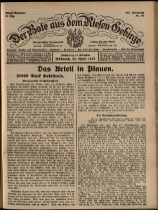 Der Bote aus dem Riesen-Gebirge : Zeitung für alle Stände, R. 115, 1927, nr 87