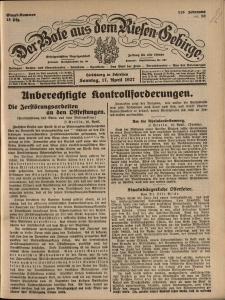 Der Bote aus dem Riesen-Gebirge : Zeitung für alle Stände, R. 115, 1927, nr 90