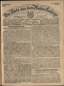 Der Bote aus dem Riesen-Gebirge : Zeitung für alle Stände, R. 115, 1927, nr 91