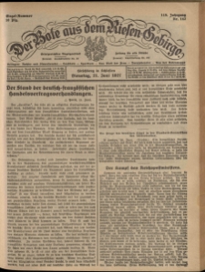 Der Bote aus dem Riesen-Gebirge : Zeitung für alle Stände, R. 115, 1927, nr 142