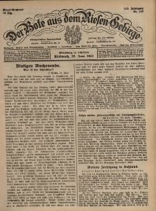 Der Bote aus dem Riesen-Gebirge : Zeitung für alle Stände, R. 115, 1927, nr 149