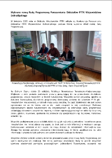 Wybrano nową Radę Programową Porozumienia Oddziałów PTTK Województwa Dolnośląskiego[Dokument elektroniczny]