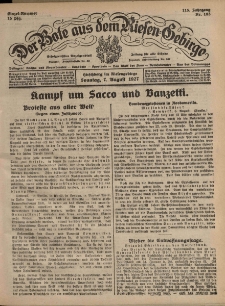 Der Bote aus dem Riesen-Gebirge : Zeitung für alle Stände, R. 115, 1927, nr 183