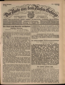 Der Bote aus dem Riesen-Gebirge : Zeitung für alle Stände, R. 115, 1927, nr 189