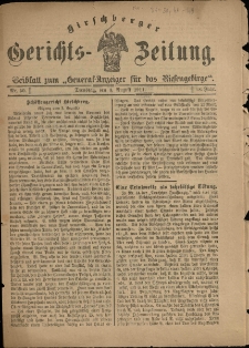 Hirschberger Gerichts-Zeitung : Beiblatt zum „General-Anzeiger für das Riesengebirge”, 1911, Jg. 18, Nr. 30
